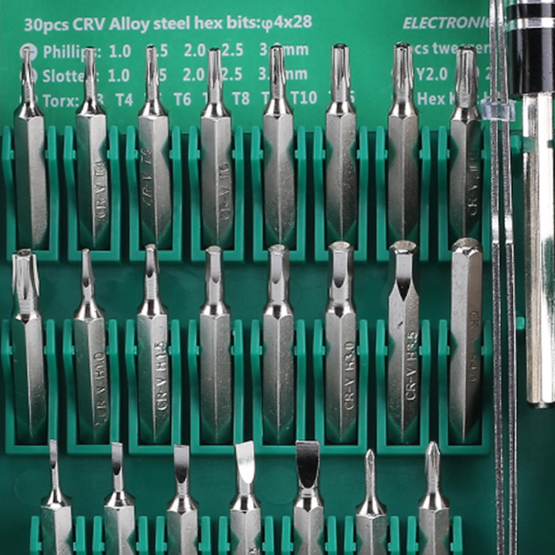 33 in 1 Screwdriver Set Interchangeable Torx Tweezer Extension Repair Tool Kit Box for Notebook Laptop PC Cameral Watch Phone