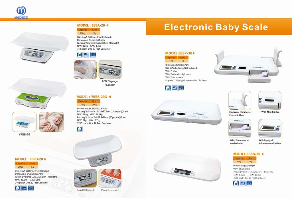 House Care/Hospital Baby /Infant Electronic Body Weighing Scale Ebsd-20