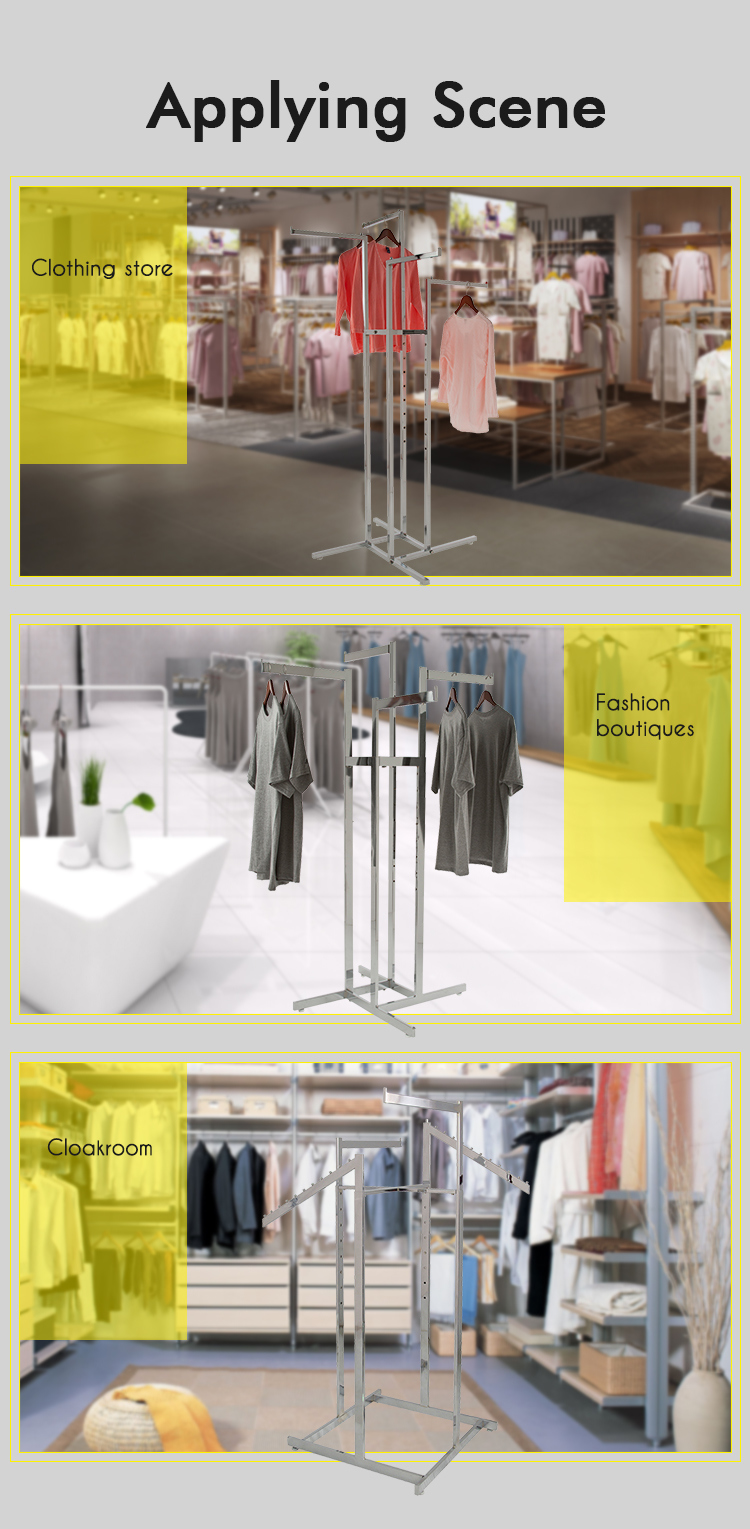 Six Arms Stainless Steel Garment Rack