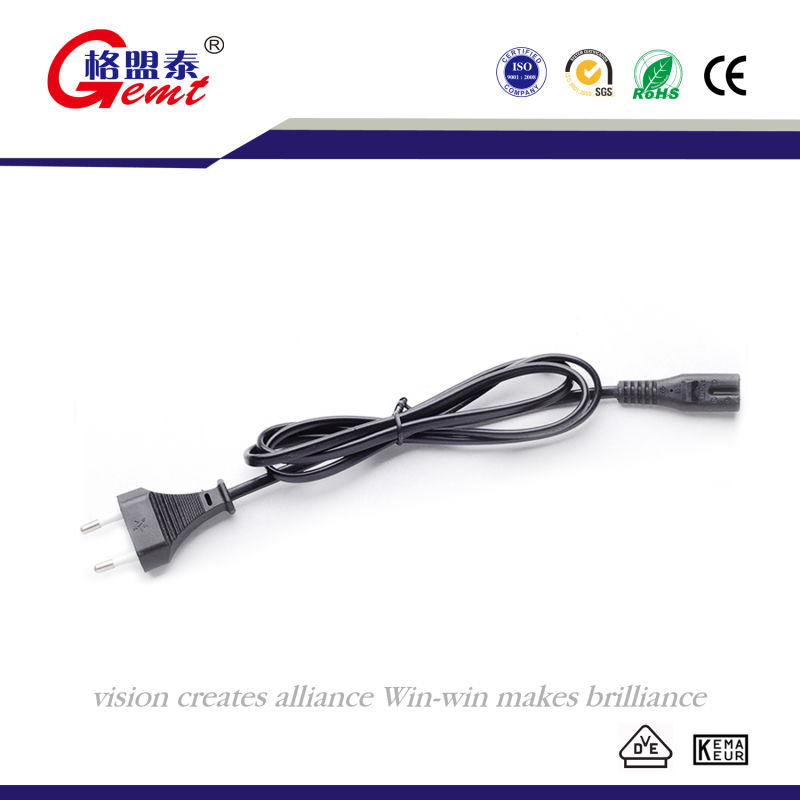 Cable Manufacture 180cm Male to Female European AC Power Cord
