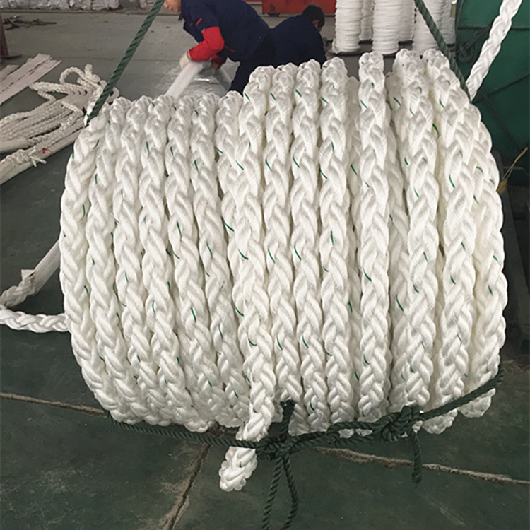 8 Strand Polyester Multiplaited Braided Rope Tugboat Rope 220m