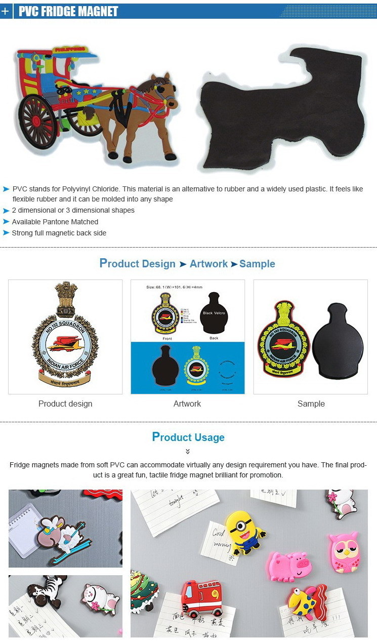 Wholesale Promotional Souvenir Products PVC Fridge Magnet