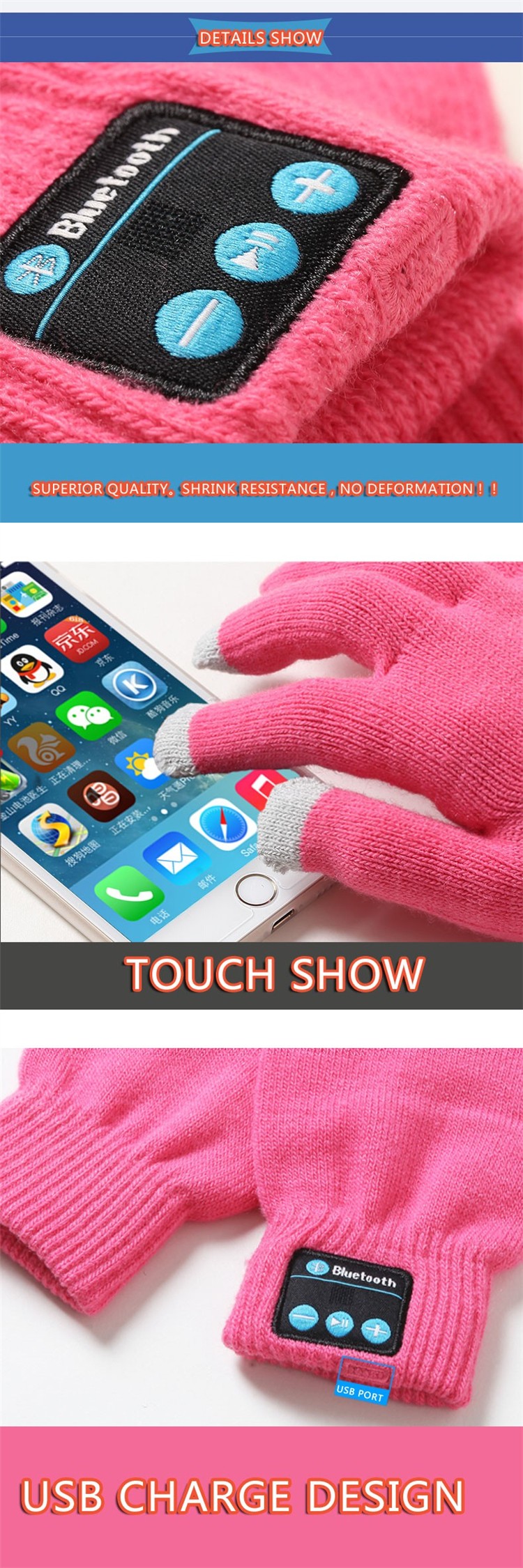 Wireless Bluetooth Gloves Wireless Bluetooth Gloves