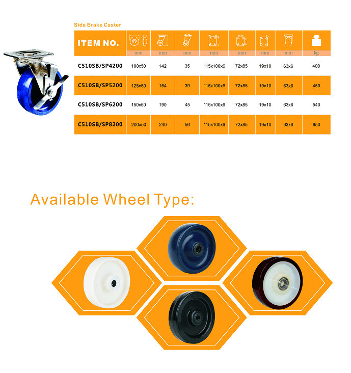 Stainless Steel PU Wheel Caster for Industrial Caster