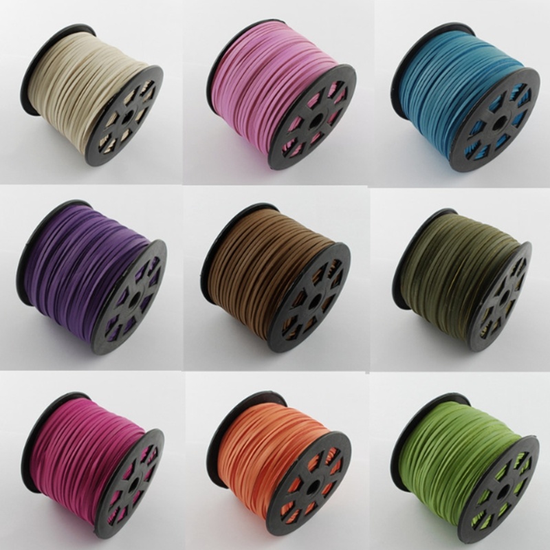 3mm Wide Faux Suede Lace Cord Colorful Faux Leather Cord for DIY Faux Leather Bracelet Jewelry