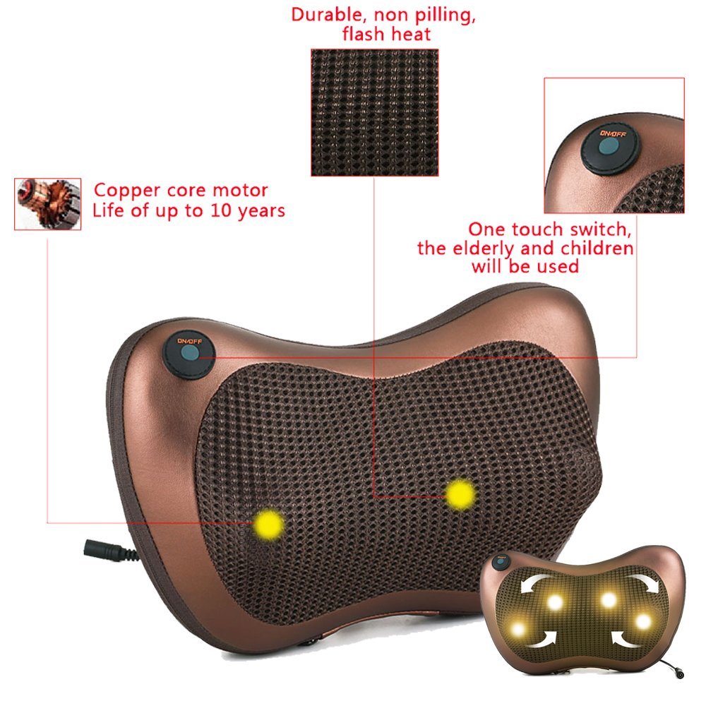 High Quality Electric Shiatsu Mini Massage Pillow with Heating