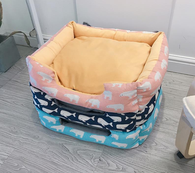 Animals Favorite New Rectangle Pet Bed with Whale