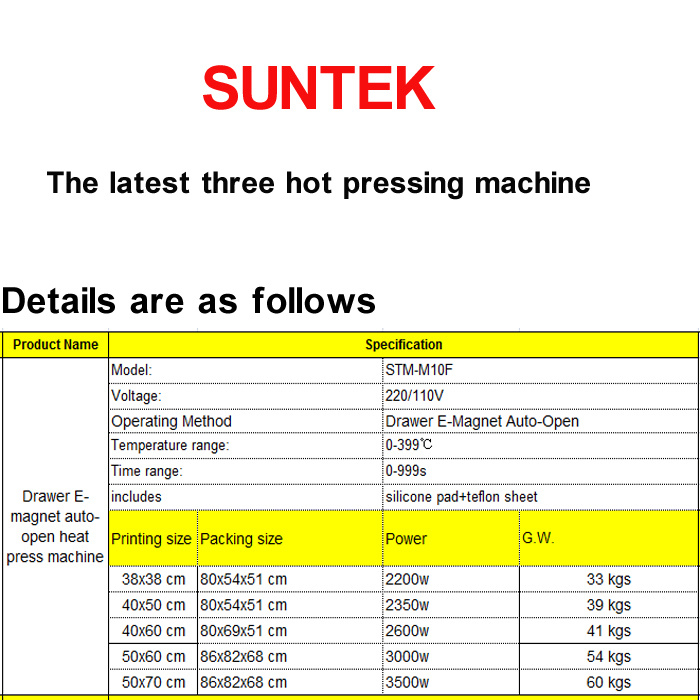 New Drawer E-Magnet Auto-Open Manual High Pressuret-Shirt Heat Press