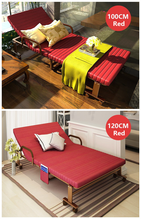 Folding Bench Bed/ Hotel Extra Bed with Mattress (Blue 190*90cm)