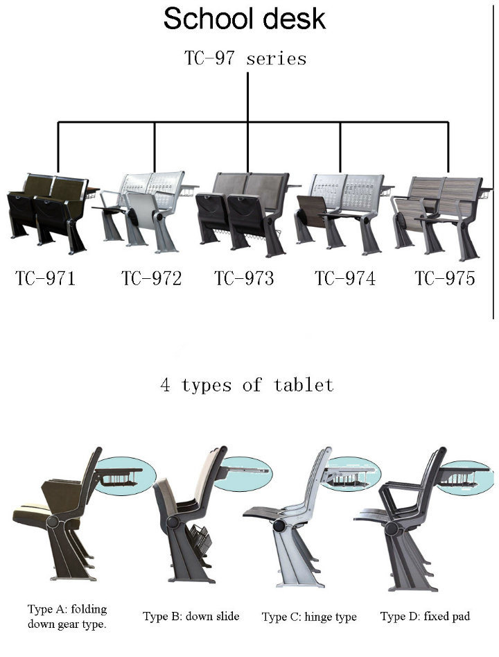 University Furniture Student Desk and Chair Stadium Chairs