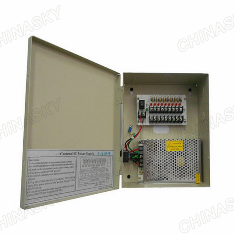 60W 9 Channel CCTV Power Supply Box (12VDC5A9P)