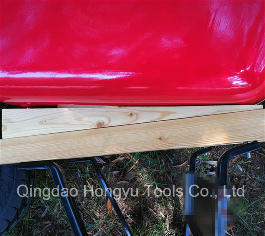 Metal Tray Wood Handle Wheel Barrow