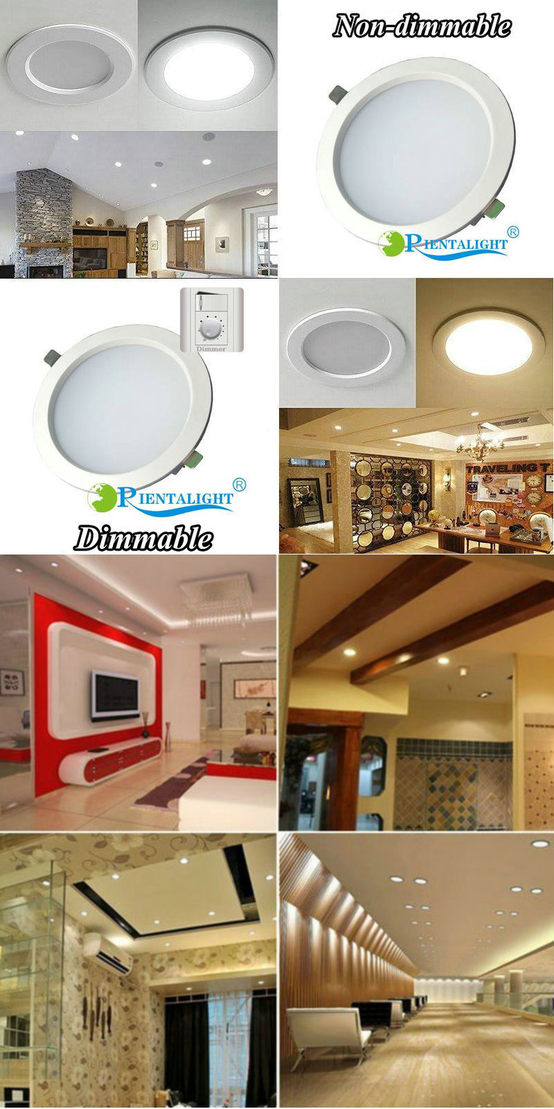 18W Round Dimmable Ceiling Recessed LED Downlight