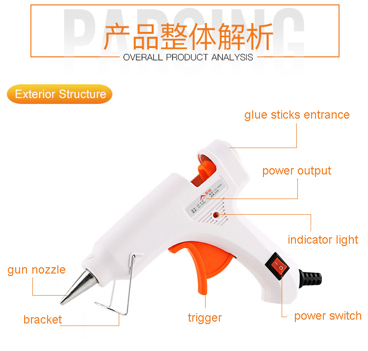 Duel Gun 60/100W Hot Glue Gun Kit Portable Art Waterproof Adhesive Wood Fine Tip Glue Gun