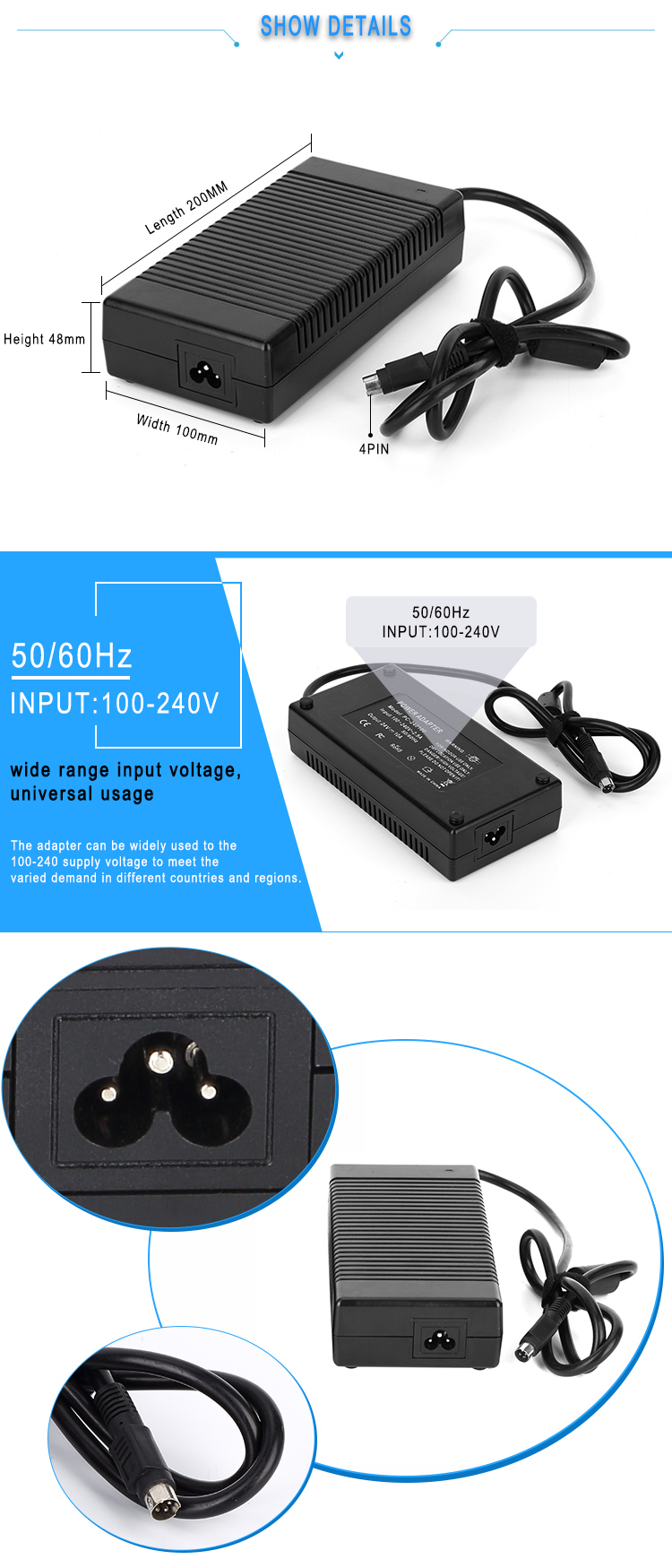 24V 9A switch power supply for LED lights LCD monitor