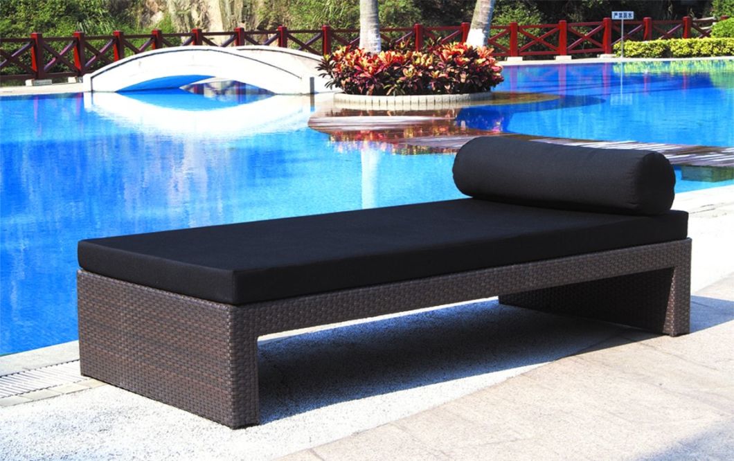 Rattan Beach Furniture Waterproof Fabric and Aluminun Tube Outdoor Lounger (TG-JW11)