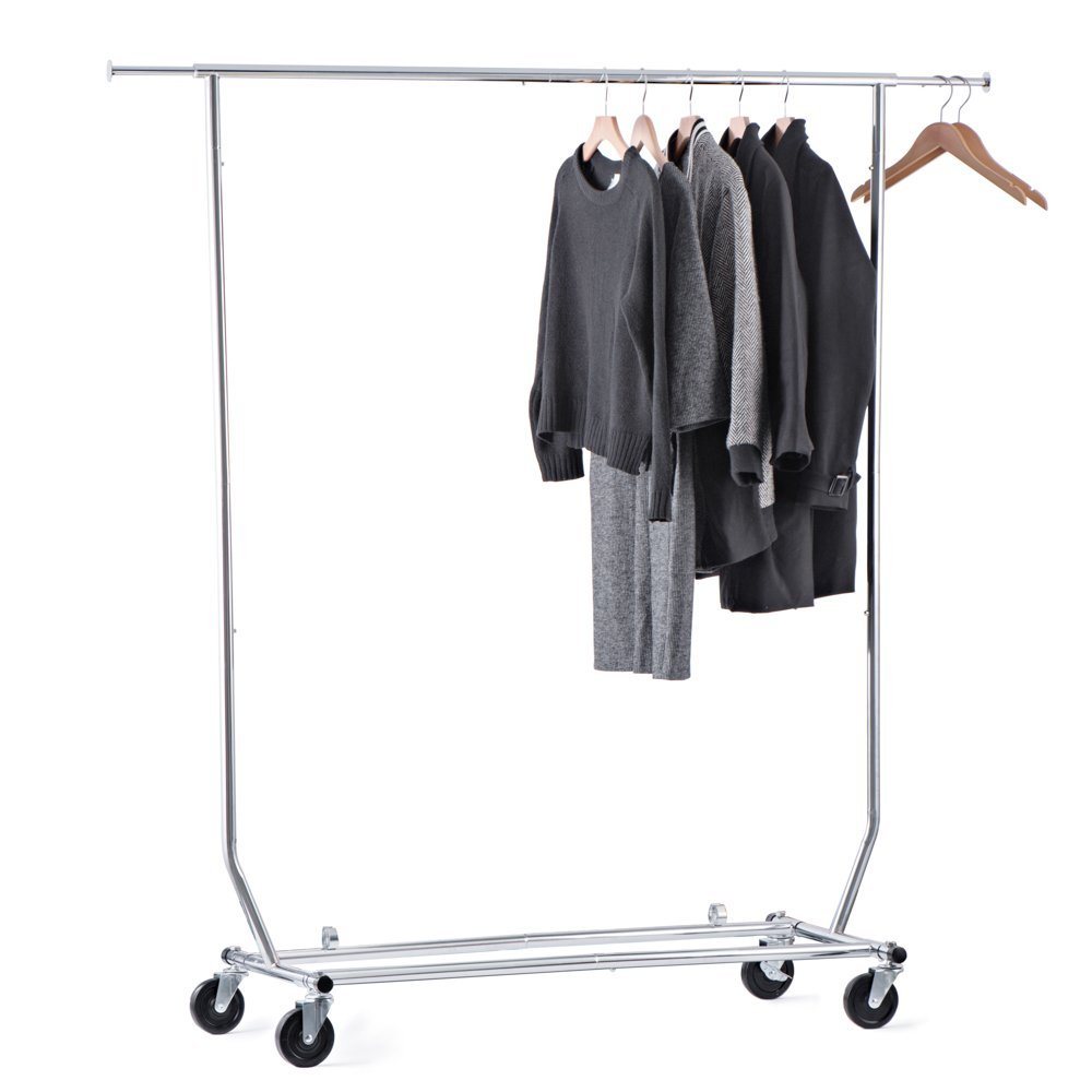 Movable Rolling Clothes Garment Rack with Wheels (GD001-3)