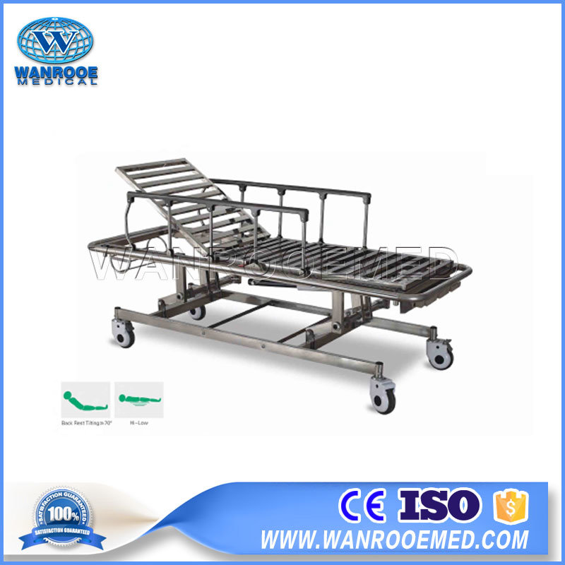 Bd207-2 2-Function Hospital Manual Stainless Steel Stretcher