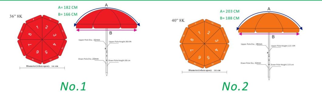 Aluminum Folding Sun Umbrella Parasol