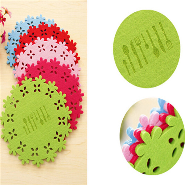 Hot Selling Christmas Decorations Polyester Felt Coaster