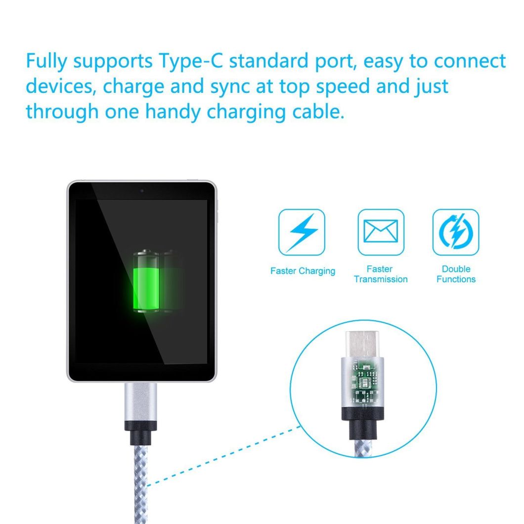 USB 3.1 Extra Long Nylon Braided Type C Cable