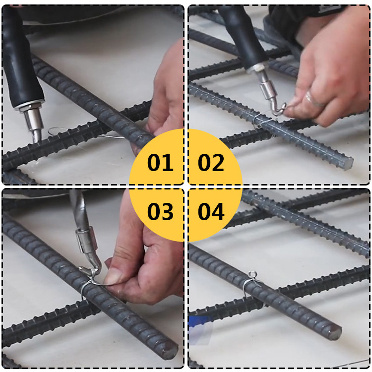 Rubble Handle Auto Rebar Tie Wire Twister Hand Hooks Ties Metal Construction Tool