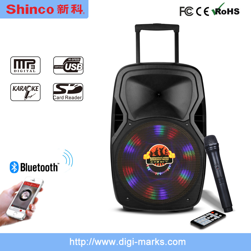 Bluetooth Wireless Portable Speaker with Revoving Lights Horn