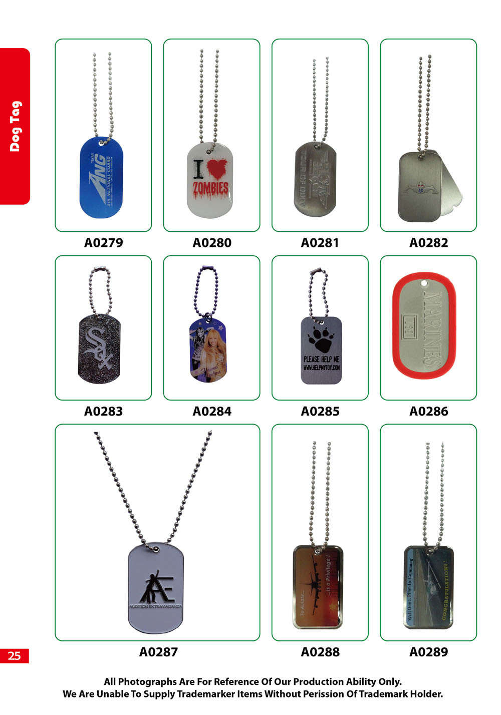 Customized Metal Dog Tag for Promotion