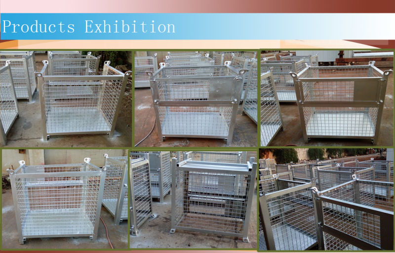 Heavy Duty Stackable Steel Wire Mesh Pallet Cage / Storage Cage (FLM-K-006)