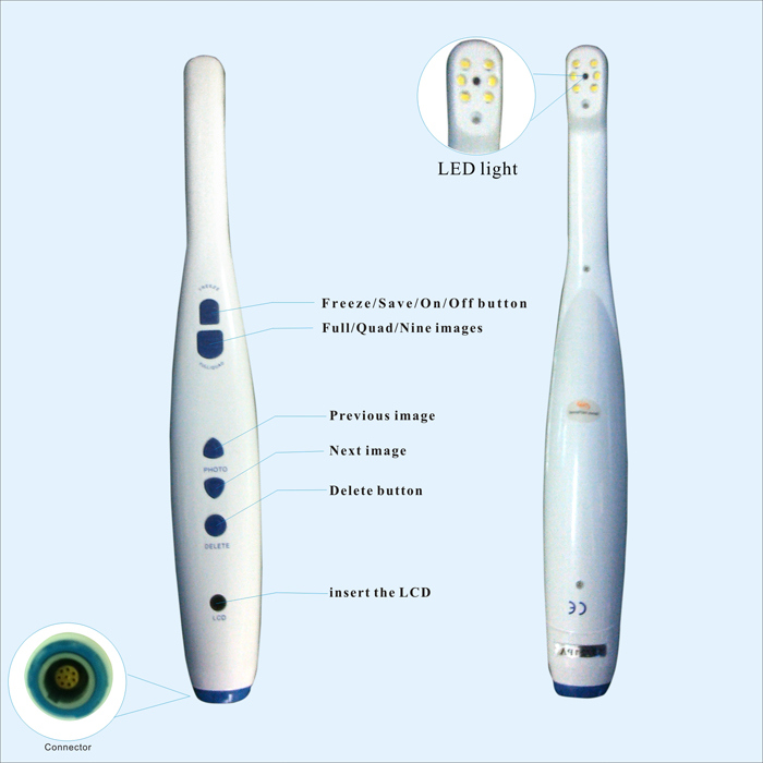 Sony Super Had CCD Wired Dental Intra Oral Camera with 6 Pieces of White Light LED High Pixels