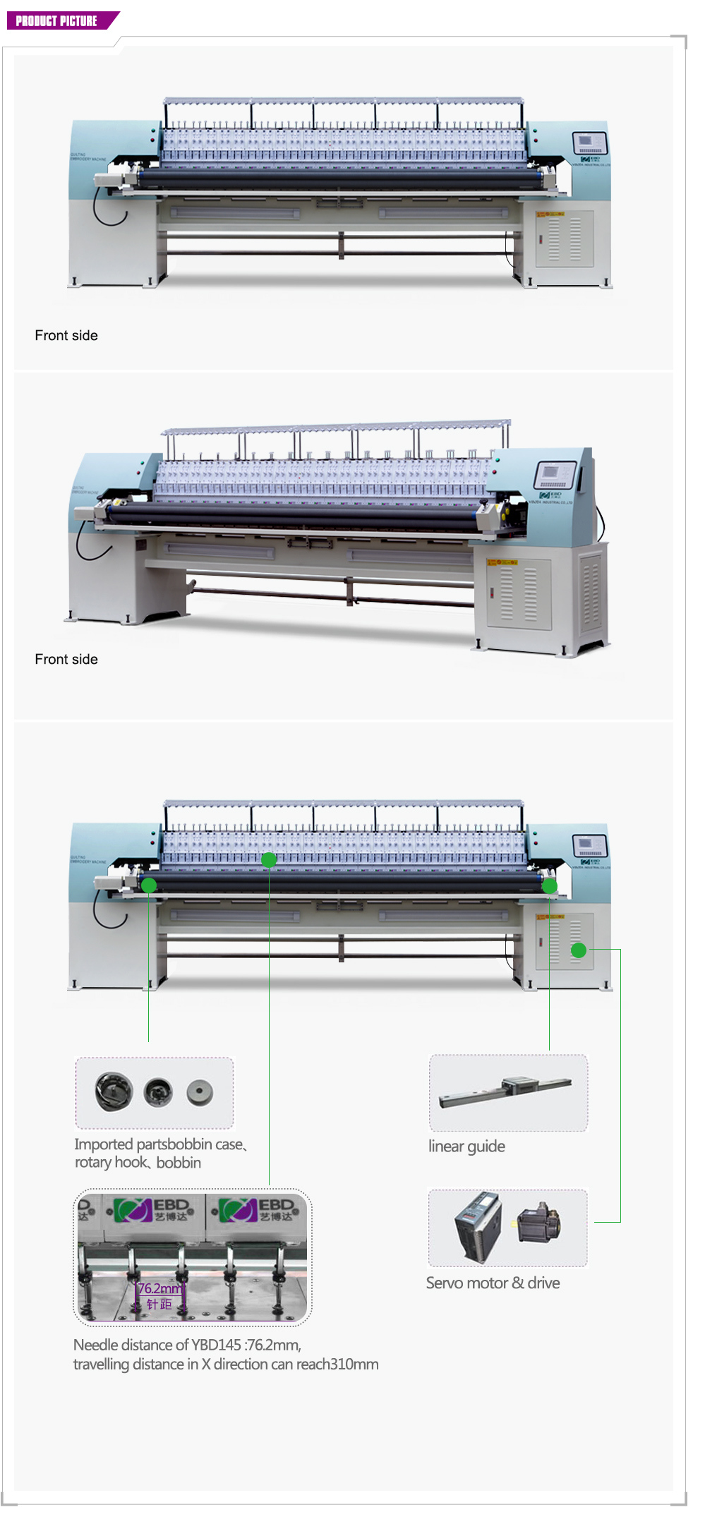Top Quality Computerized Quilting Embroidery Machine for Clothes