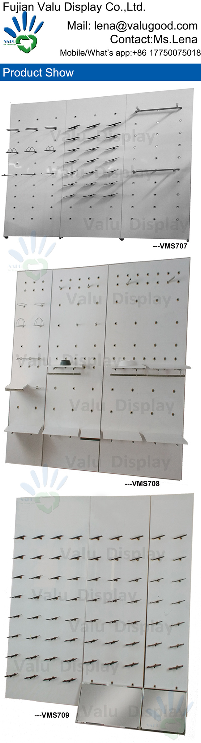 MDF and Iron Shoes Display Wall Panel Store Equipment /Fixture for Sports Shoes Store