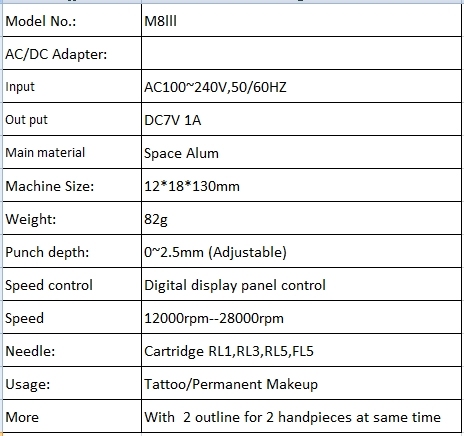 Goochie M8III Permanent Eyebrow Makeup Machine Pen for Eyebrow Lip Tattoo