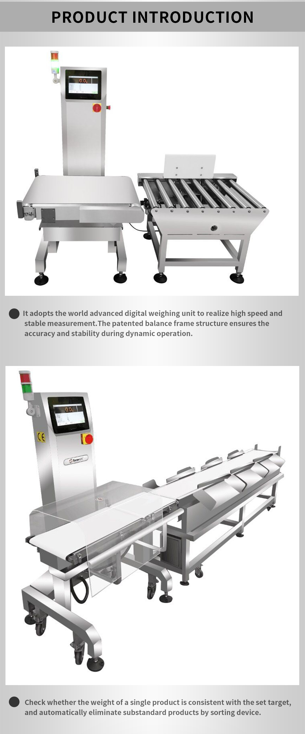 Automatic LCD Touch Screen Precision Weight Checker/Checkweighter Machine for Production Line