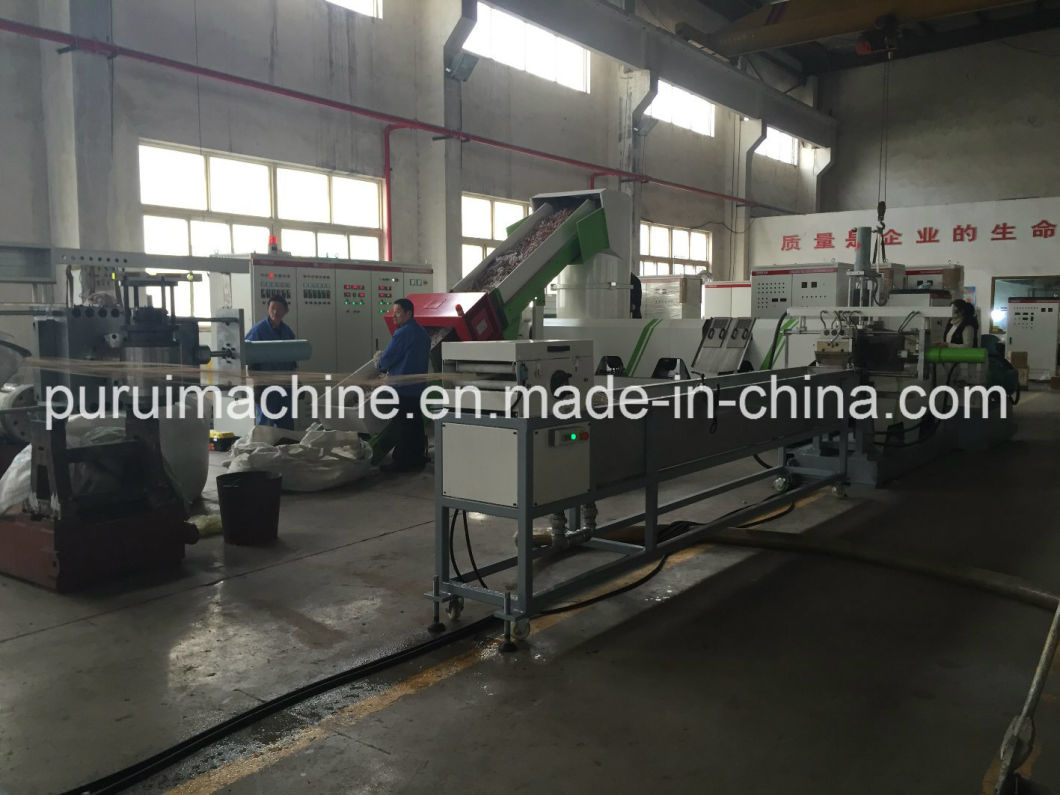 Single Screw Two Stage Plastic Extruder with Pulls Strap Cutter