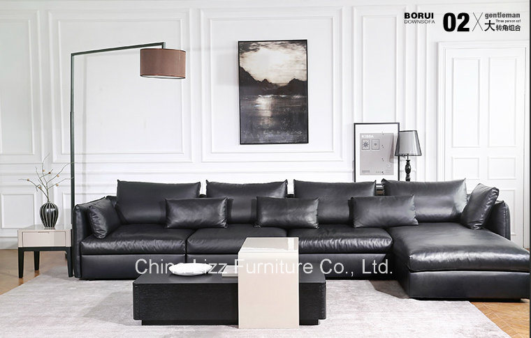 Antique Sectional Modular Leather Corner Sofa for Home