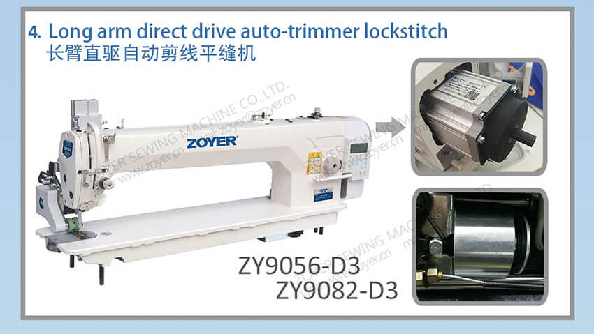 Zy9000-D3 Zoyer Direct Drive Auto Trimmer High Speed Lockstitch Industrial Sewing Machine