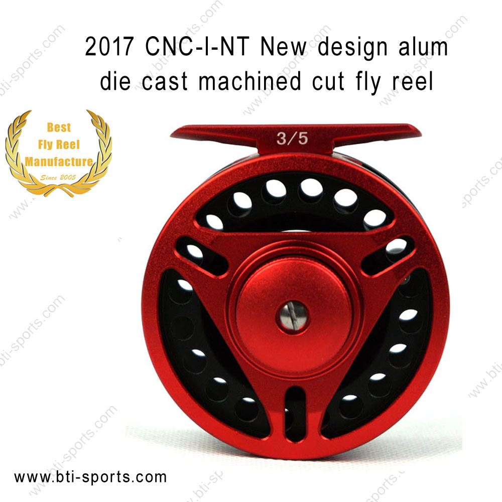 Wholesale New Design Light Weight Alum Die Cast CNC Machined Cut Classic Trout Fly Reel 02A-CNC-I-Nt