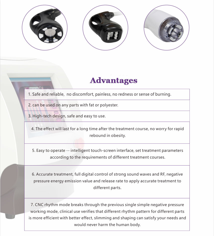 Vacuum Cavitation+RF+ Roller Slimming Machine for Weight Loss
