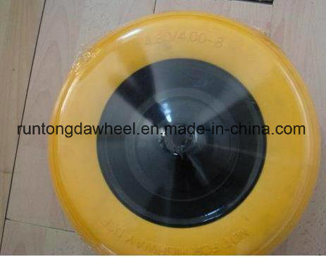 480/400-8 PU Wheel Plastic Rim Wheelbarrow PU Wheel,