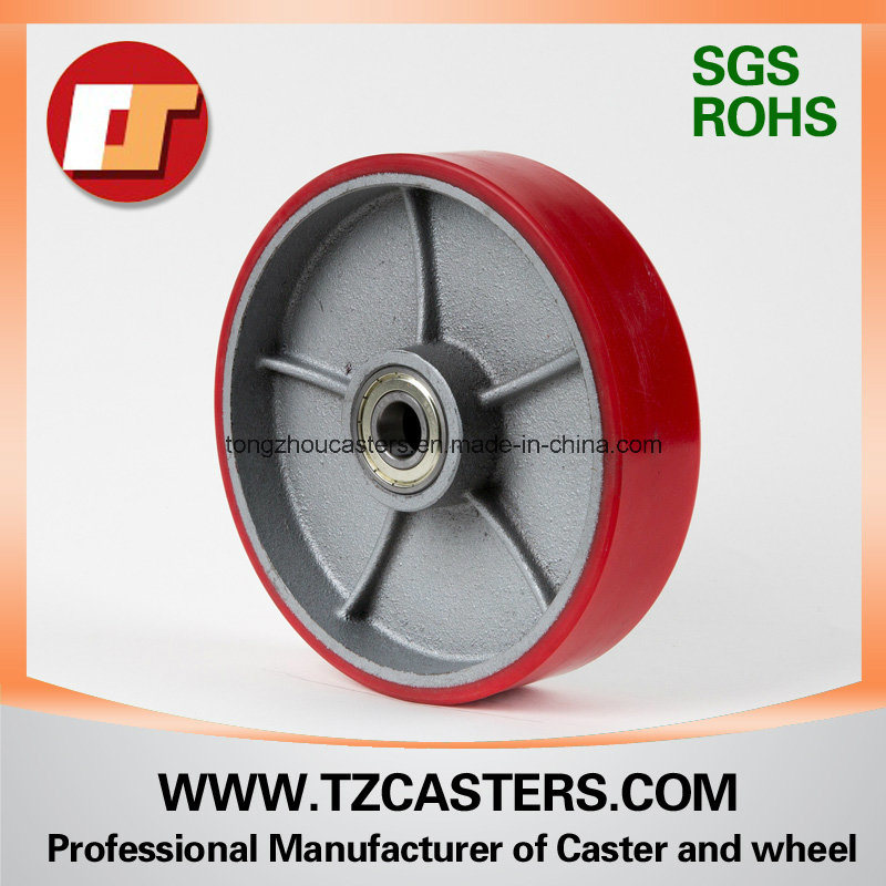 Polyurethane Wheel with Cast Iron with Ribs, Pallet Truck Wheel