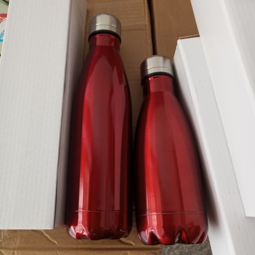 Electroplating Marbling Wood Finished Stainless Steel Vacuum Cola Water Bottle