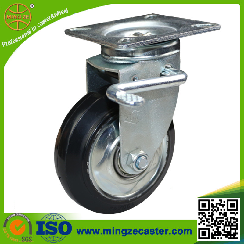 Japanese Type Heavy Duty Swive Caster Solid Rubber Wheel