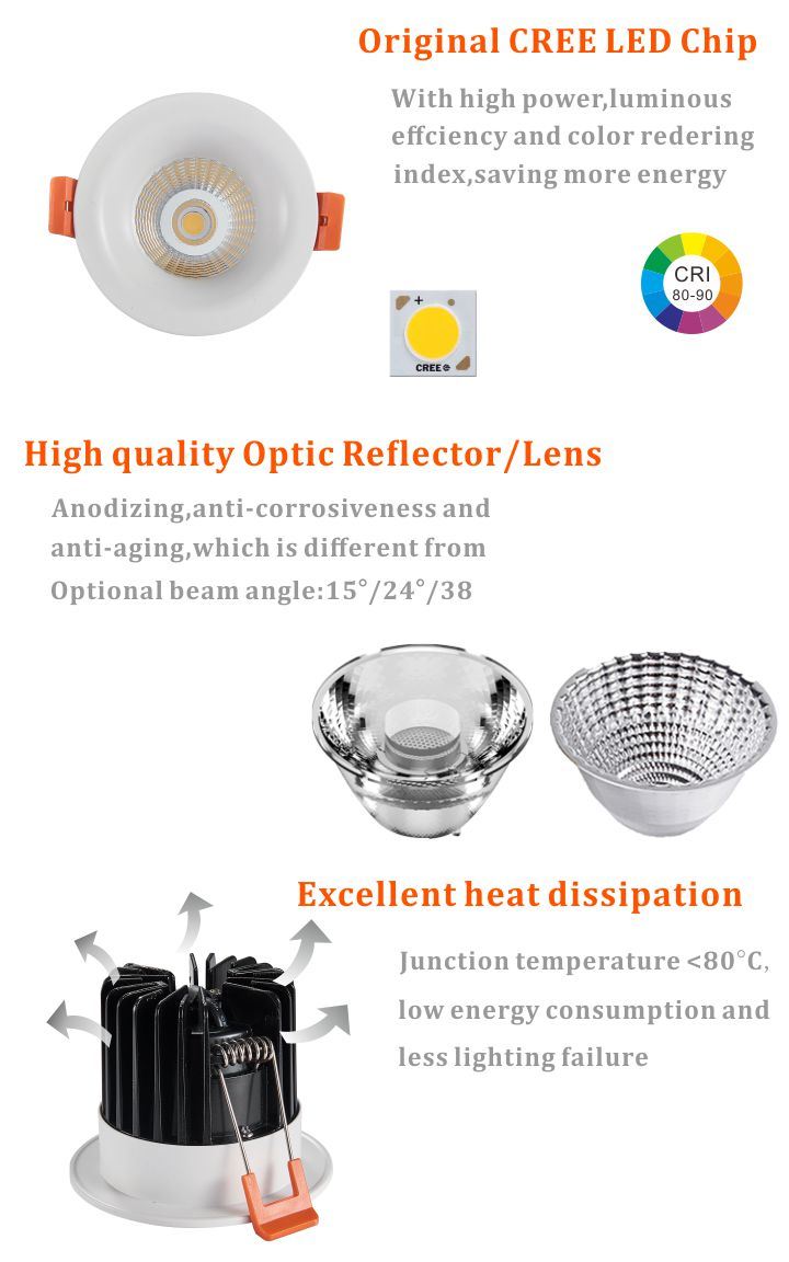 IP44 Bathroom LED 0-10V Dimmable 7W 8W Downlight
