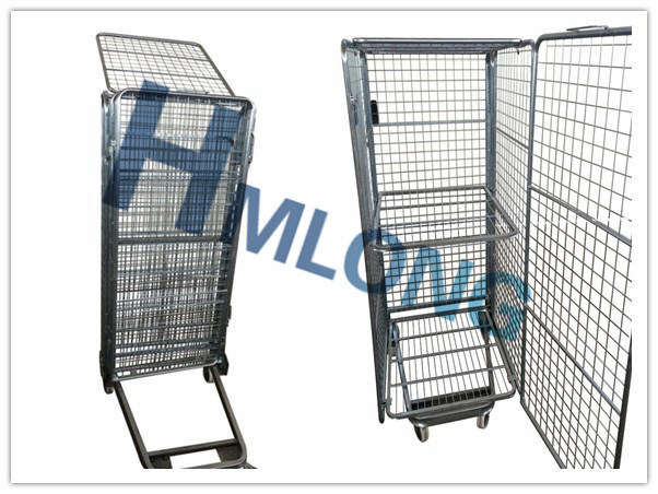 Nestable Mild Steel Laundry Storage Folding Trolley Cart