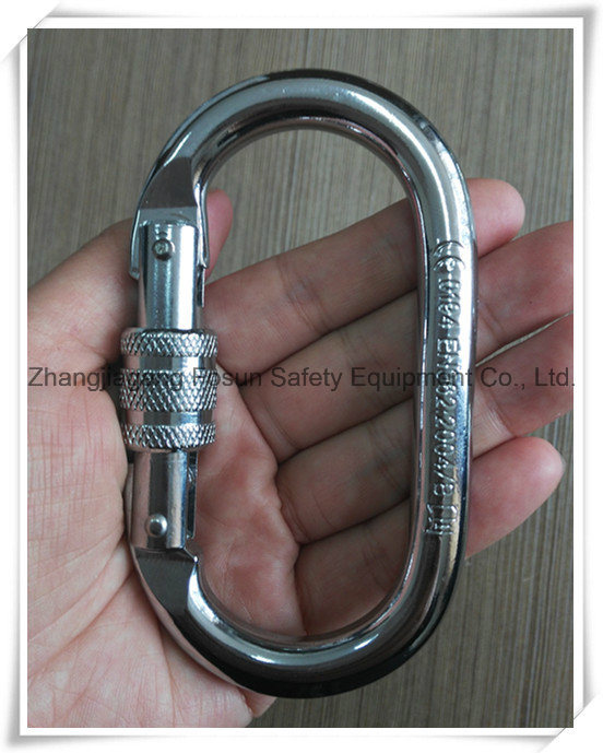 Chrome Carabiner with Steel Auto Locking Oval Shape