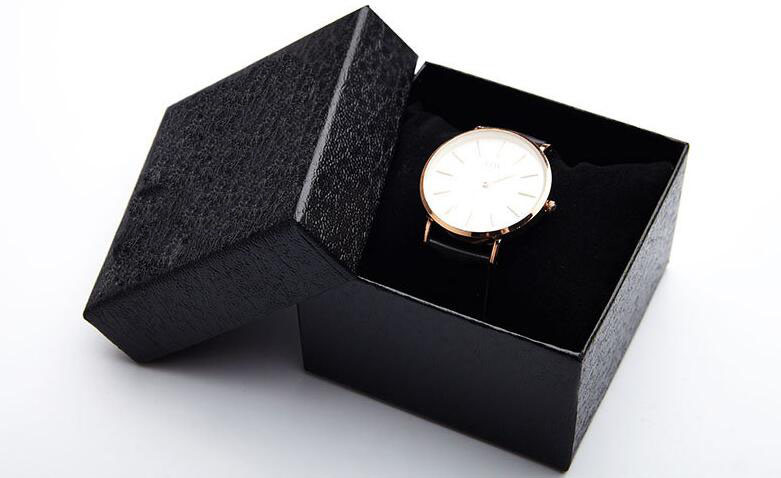 Lichee Pattern Cover Board Paper Gift Watch Box, Watch Packing Box