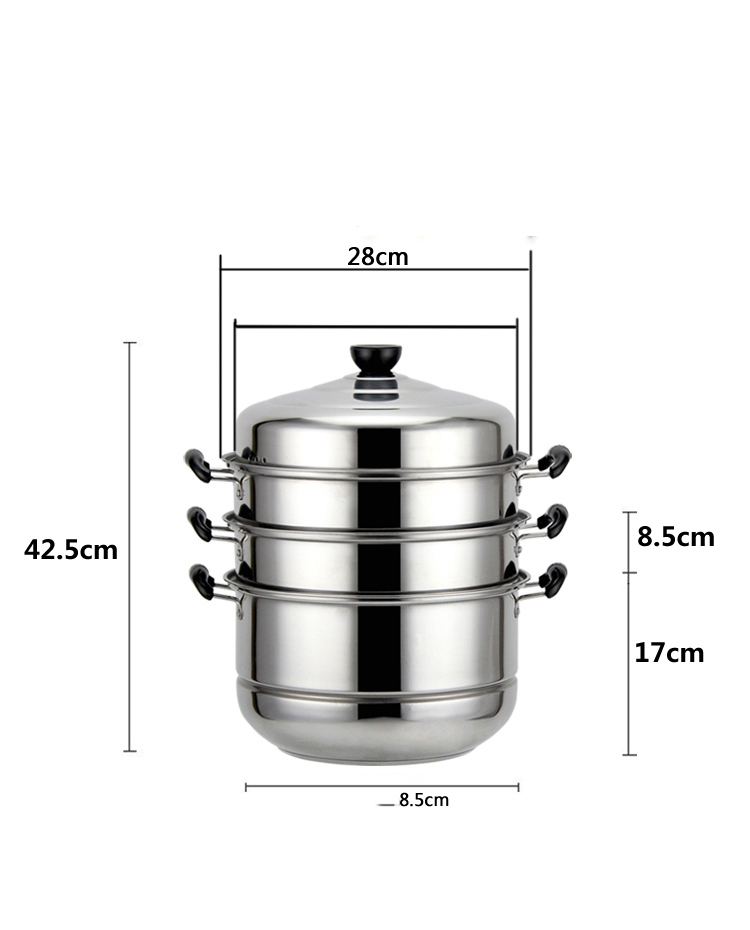 Stainless Steel Cookware Steamer Set with Silicone Handle