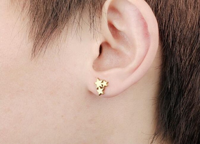 Punk Small Stars Stud Earrings for Women 3 Stars Wedding Earrings Fashion Jewelry Boucle D'oreille Femme 2018