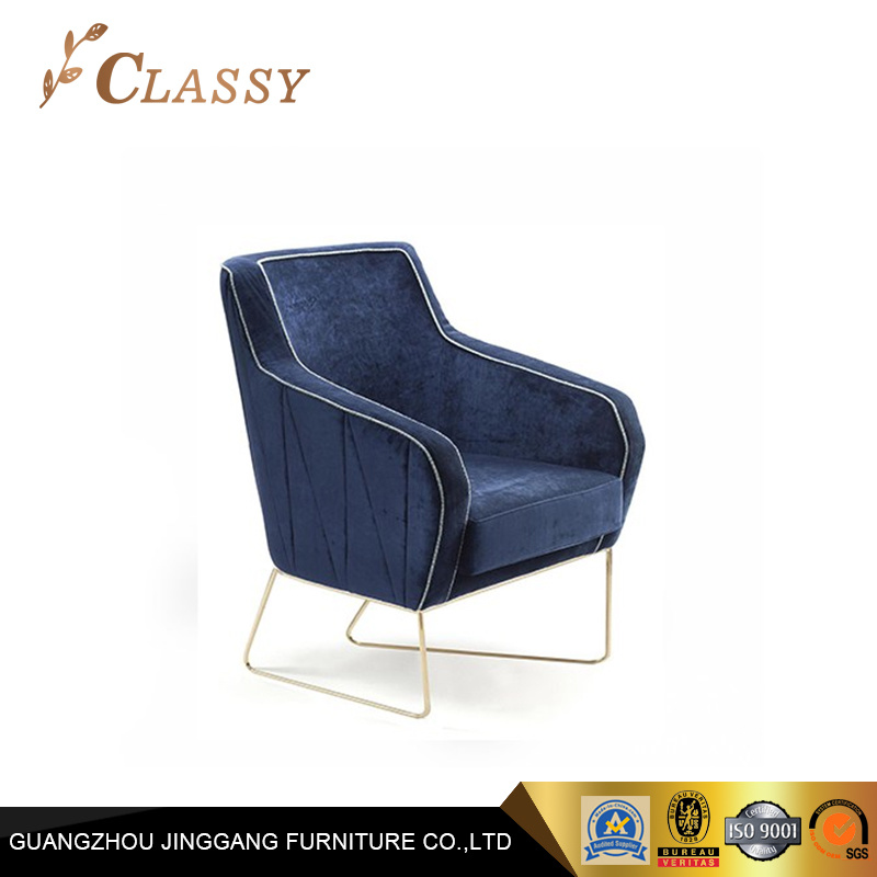 Various Color Velvet Covered Leisure Accent Chair with Slim Legs